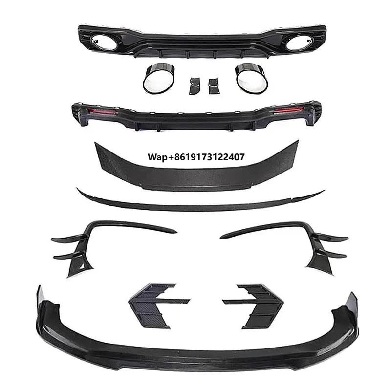 

For A7 Body Kit C8 Bodykit Dry Carbon Fiber Rear Diffuser Front Bumper Lip Splitter Spoiler Exhaust
