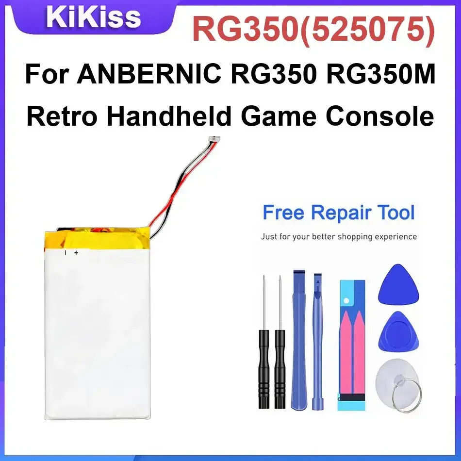 Battery RG350(525075) For ANBERNIC RG350 RG350M Retro Handheld Game Console Powerful Batteries