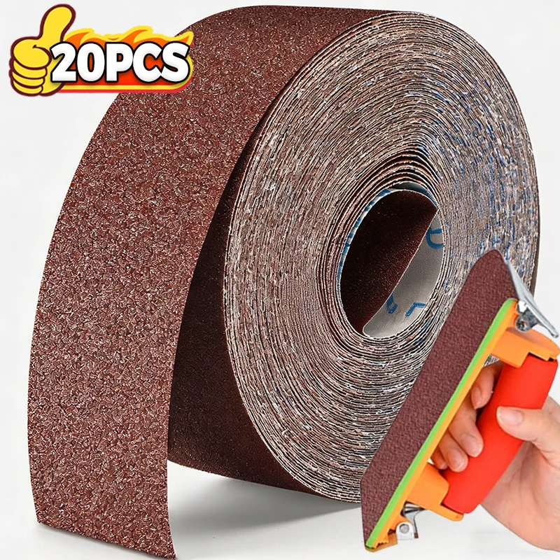 

5/20m Emery Cloth Roll Continuous Sandpaper Abrasive Sanding Belt Woodwork Sandpaper Cloth Roll Metal Polishing Detailing Tools