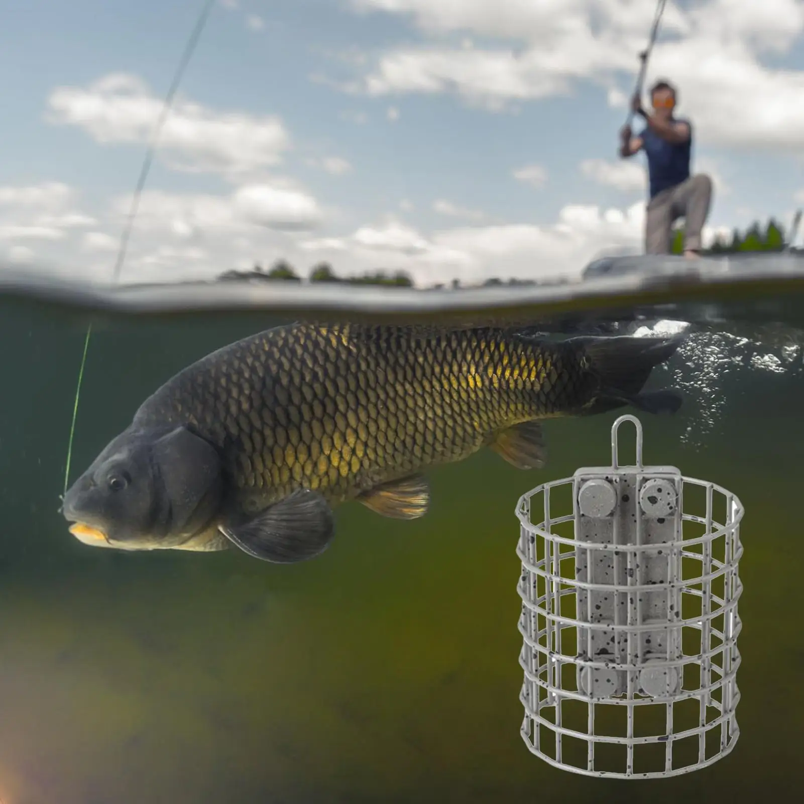 

Stainless Steel Carp Feeder Durable Bait Dropper Nesting Tool for River Lake Fishing, Catfish Baiting, Essential Gear for Angler