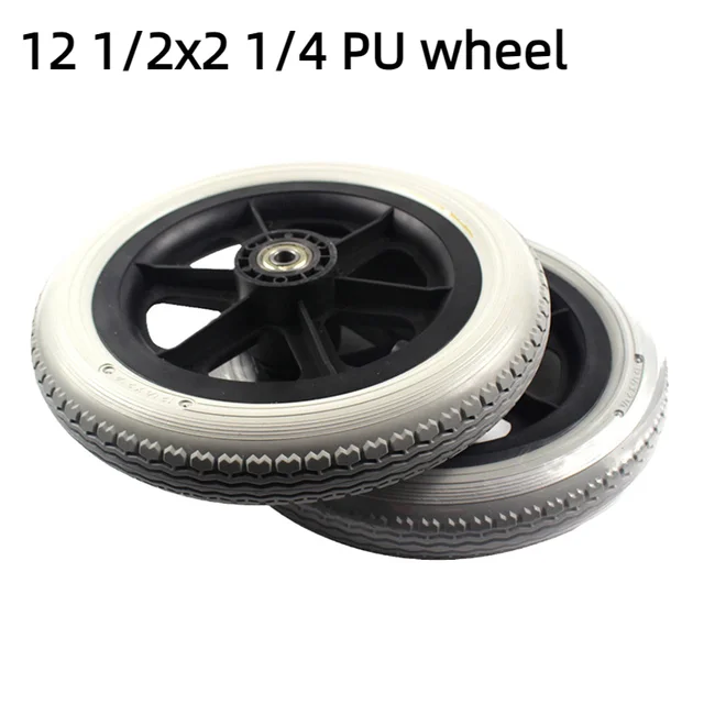 Rozmiar 12 1/2x2 1/4 Koło z pełnym kołem Części do wózków inwalidzkich Tylne koło 12-calowe koło z oponami PU Wolne koło Ręczne tylne wózki inwalidzkie