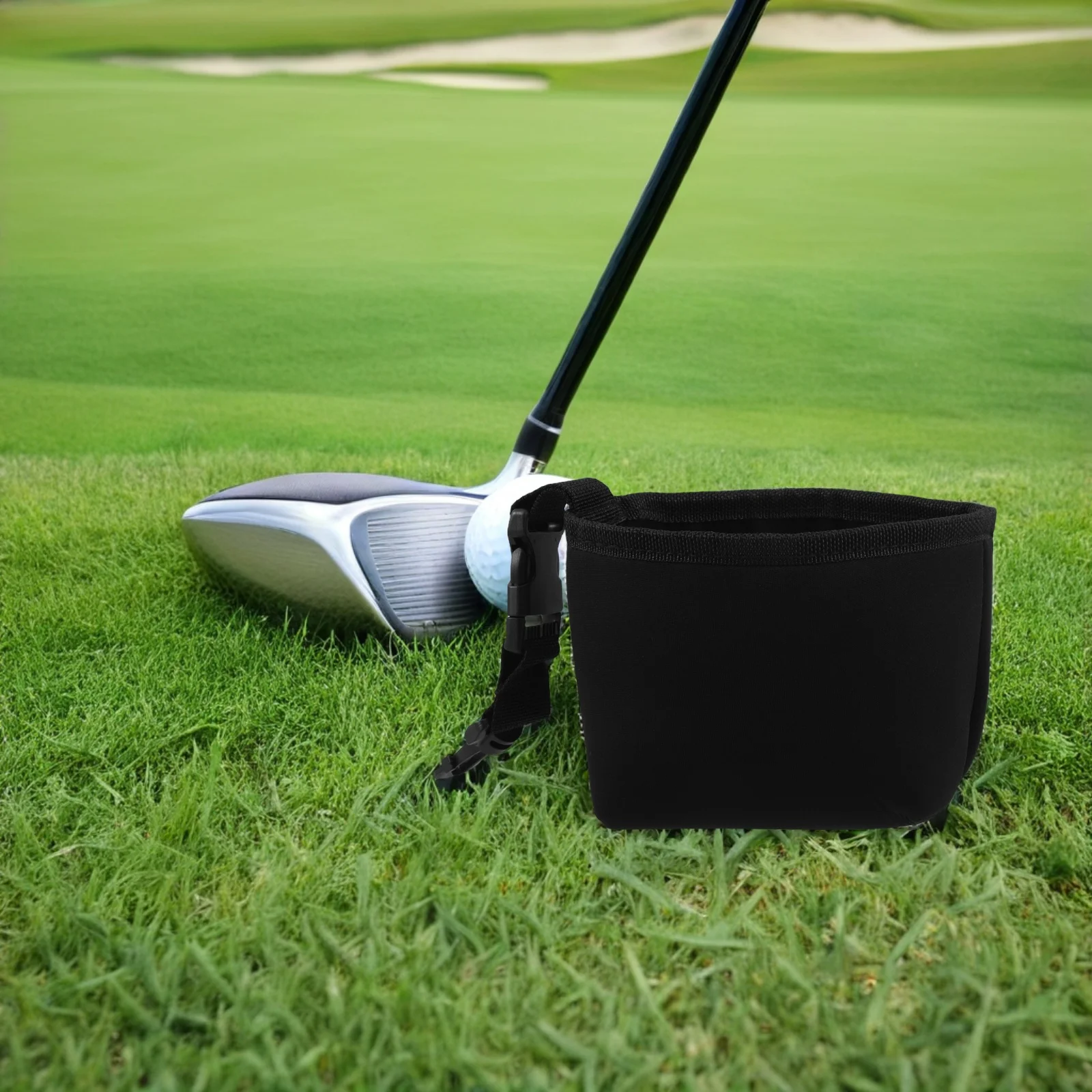 Bolsillo para lavadora de pelotas de palo de Golf, bolsa de limpieza con Clip desmontable de neopreno impermeable portátil, accesorios de Golf, bolsa para lavadora