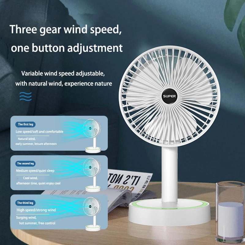 Handheld & Verticale Opvouwbare Fan Draagbare Stilte Vloer Fan Usb Opladen Meerdere Versnellingen Zomer Afneembare Base Desk Outdoor Fan