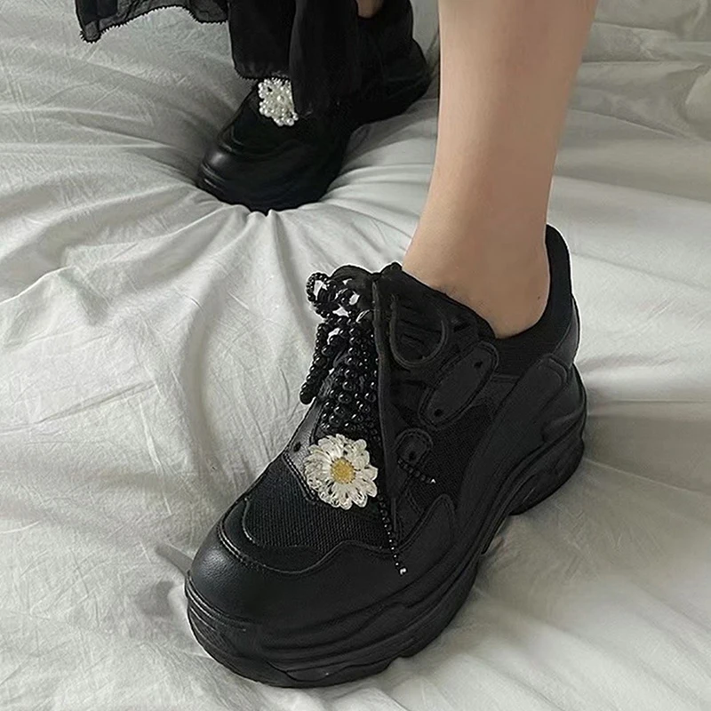 1Pair Ins Style Flowers Shoe Buckle Fashion Pearl Carystal Shoe Flower Shoes Decor Shoe Charms Shoelace Decor Akcesoria