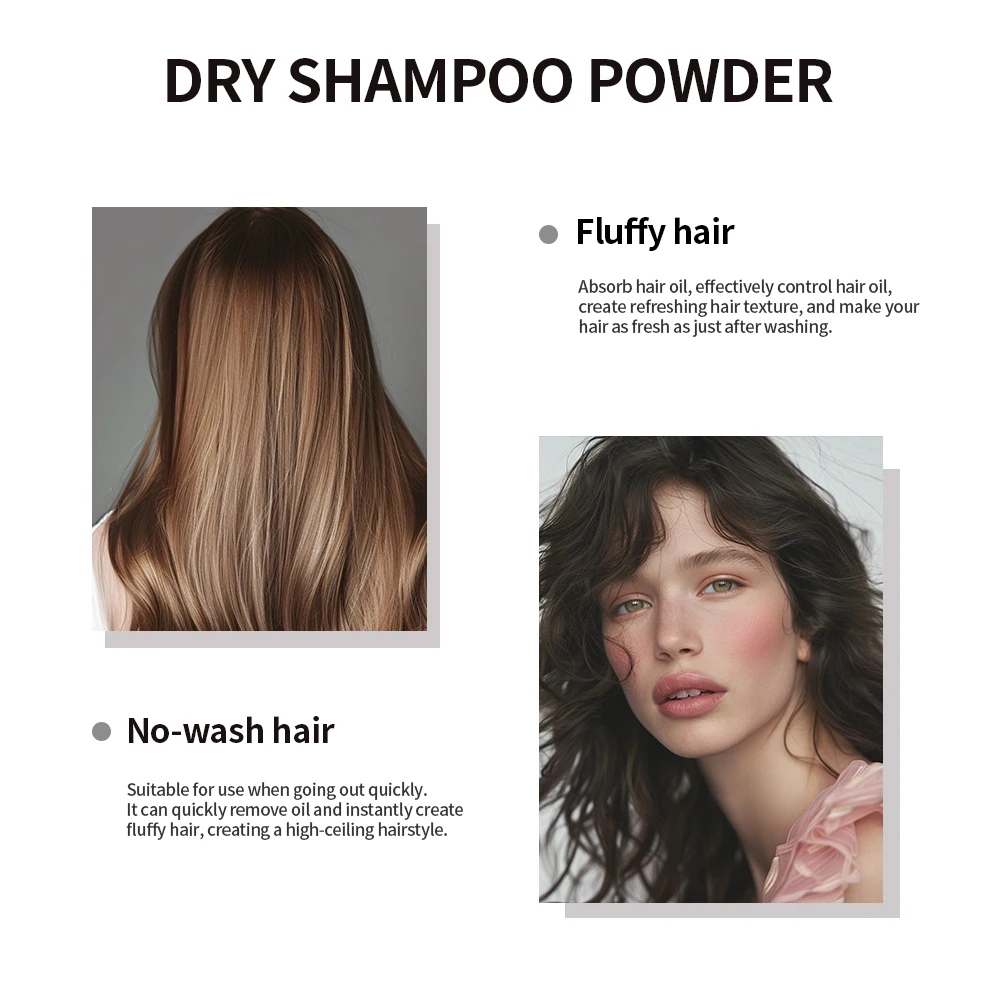 Matte Dry Hair Powder Instant Oil Control Lift Root Fluffy Hair Refresh Scalp Portable Matte Finish Hair Care Dry Hair Powder view 5