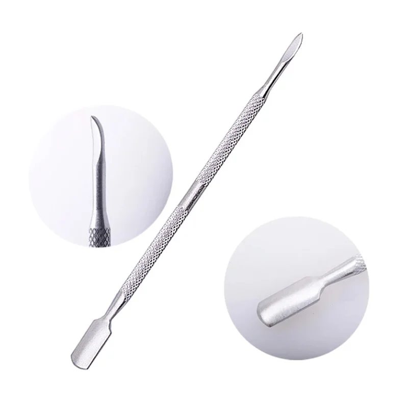 "طقم أدوات مانيكير من الفولاذ المقاوم للصدأ مكون من 3 قطع، ترقية أداة دفع البشرة، متينة وصحية، للنساء"