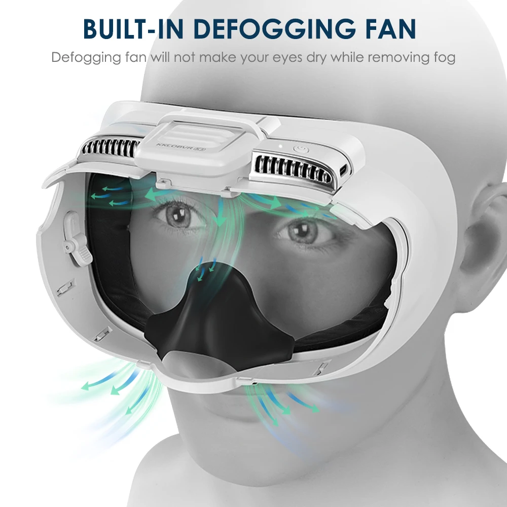 KKCOBVR K3 Mirror Mist Removal Fan Compatible For Quest 3, Maintaining Facial Ventilation