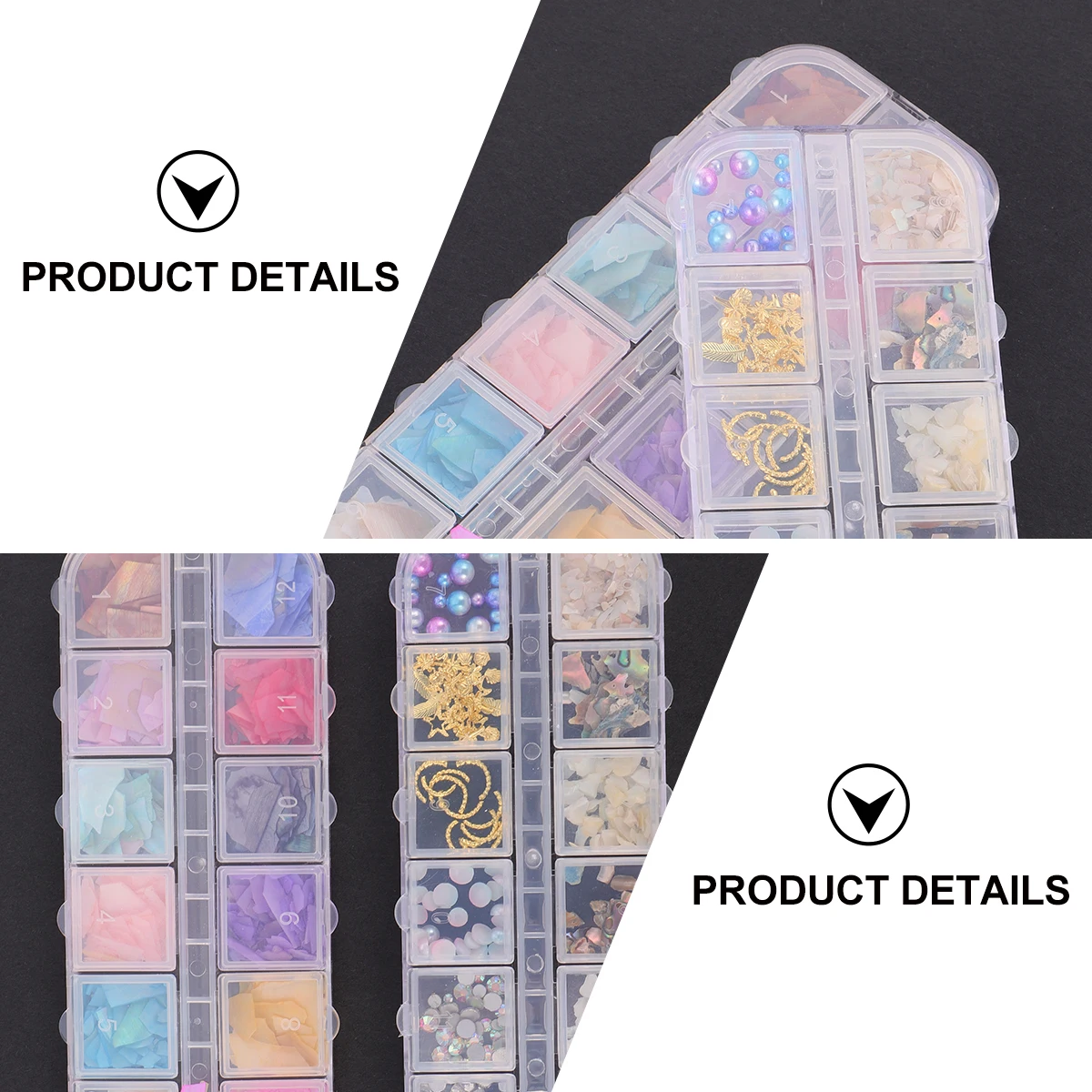 

3 Boxes Natural Shell Nail Sequins for DIY Manicure Art Beautiful Shiny 3D Seashell Decorative Glitter Suitable Nail Polish UV
