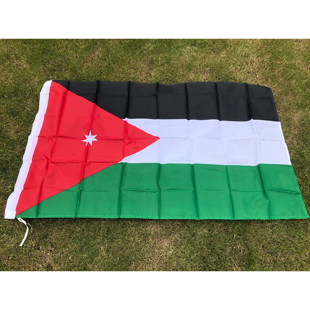 （TIKI FLAG）Jordan Flag 3x5fts  90x150cm polyester Jordan National hanging Flag for home decoration
