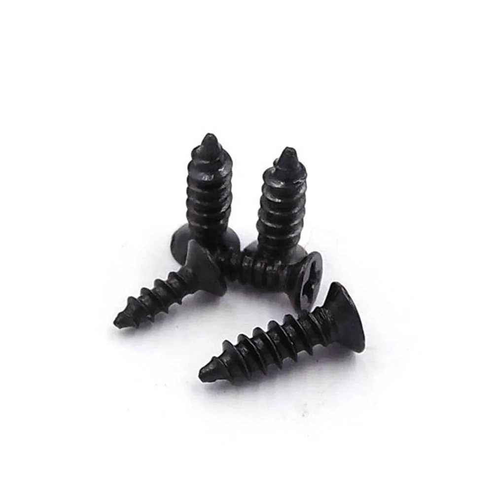 

100Pcs Stainless Steel Self-Tapping Screws Flat Head Cross Countersunk Floorboard Wood Drywall Nails Wallboard 16mm Black