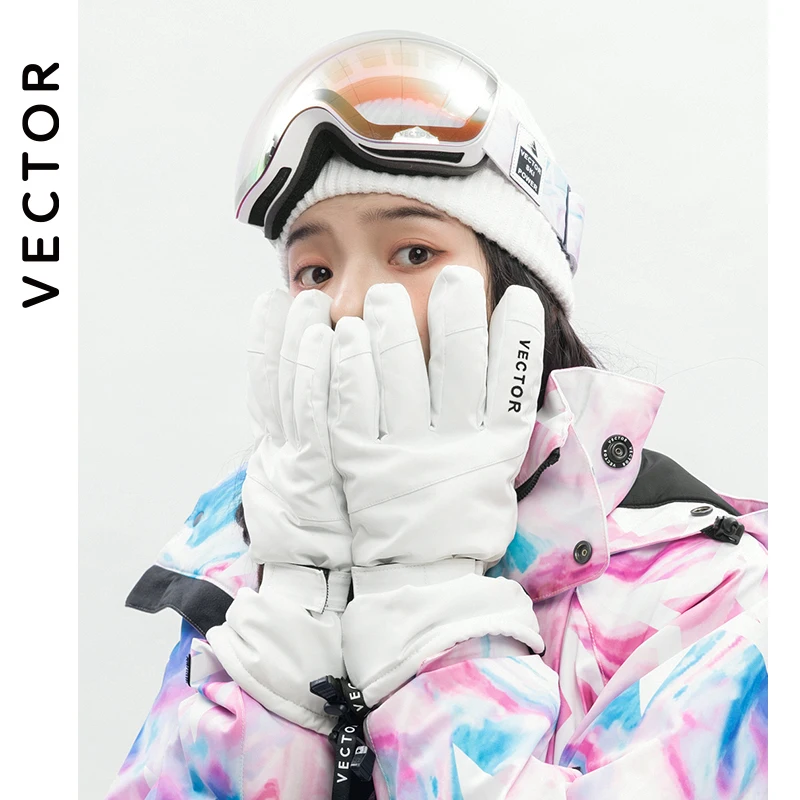 Manoplas Extra gruesas 2 en 1 para hombre y mujer, guantes de esquí, Snowboard, nieve, deportes de invierno, cálidos, impermeables, a prueba de
