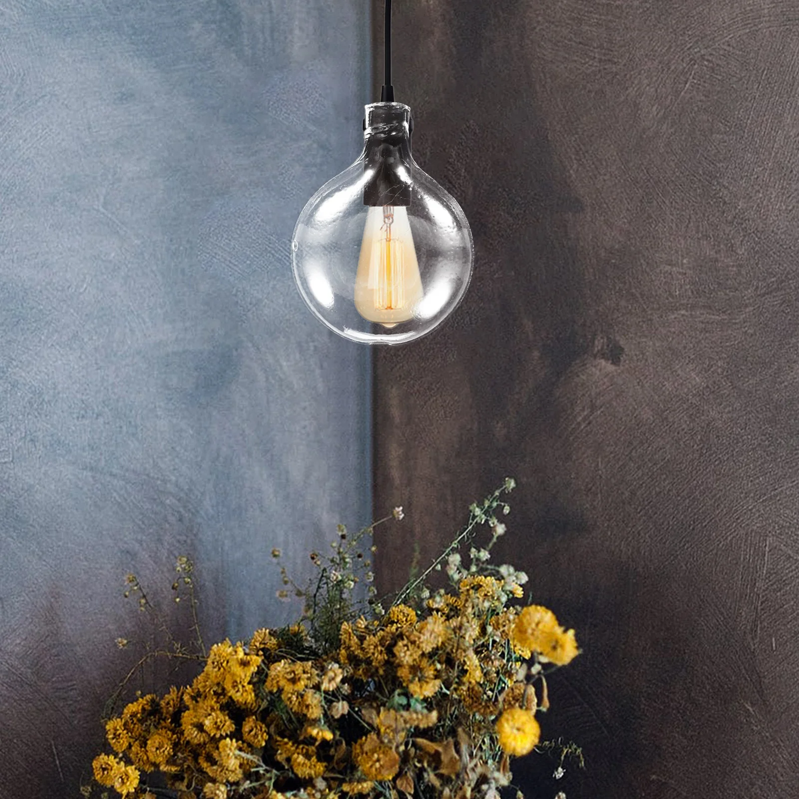 

2Pcs Glass Shade for Pendant Light Fixtures Replacement Clear Lamp Cover Smooth Finish Warm Lighting Effect Suitable for Cafe