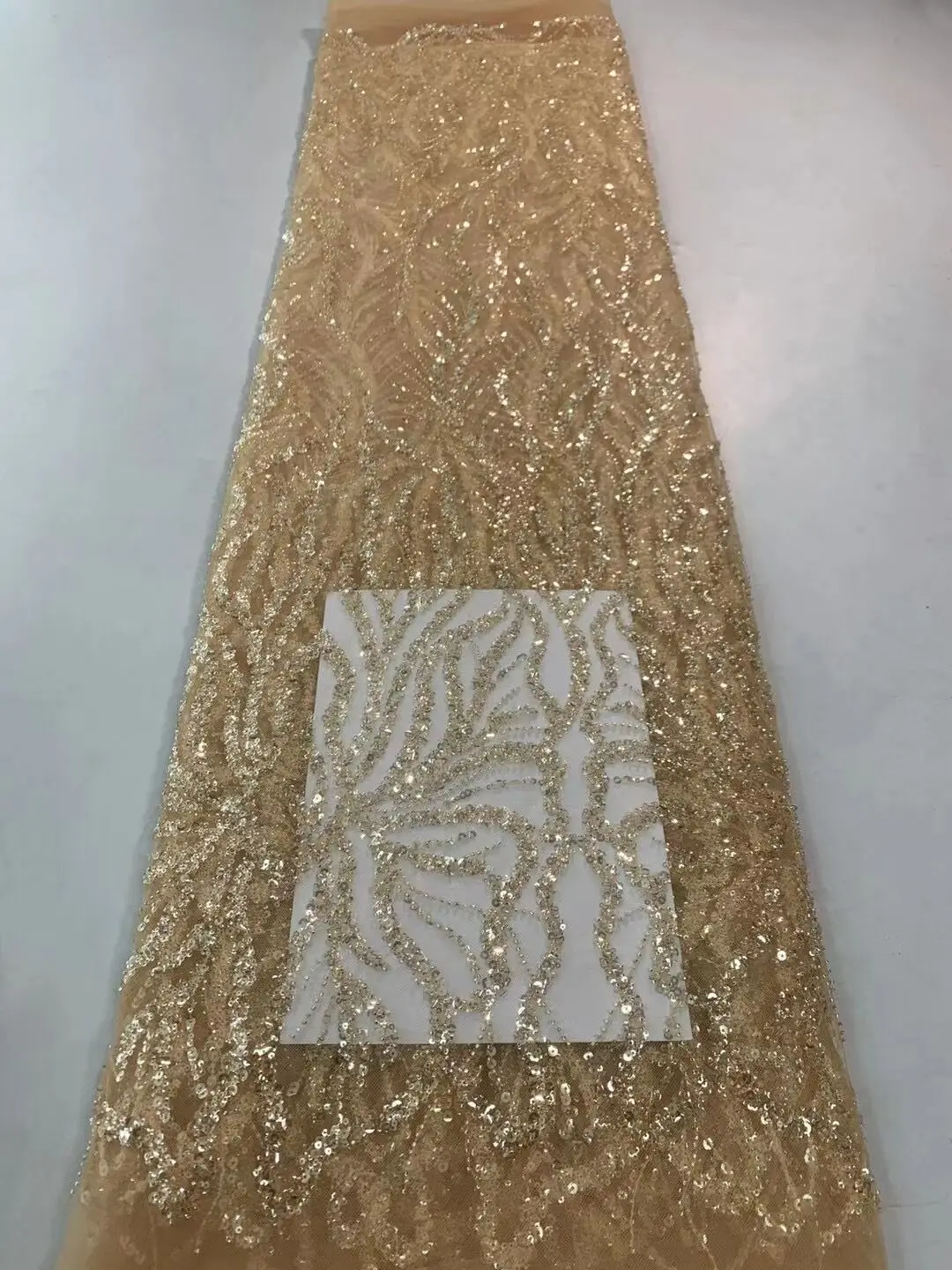 

African Sequins Tulle Mesh beads Lace Fabric L-1306433 High Quality Lace Nigerian Net Lace Fabrics For Women Party Wedding