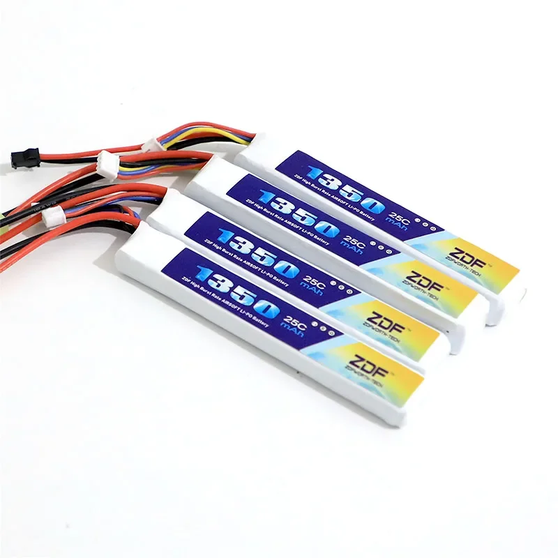ZDF RC Lipo battery 7.4V 11.1V 1200mah 1350mah 1100mah 2S 3S 20C 25C For Microsoft Airsoft Gun Model Helicopter BB Gun