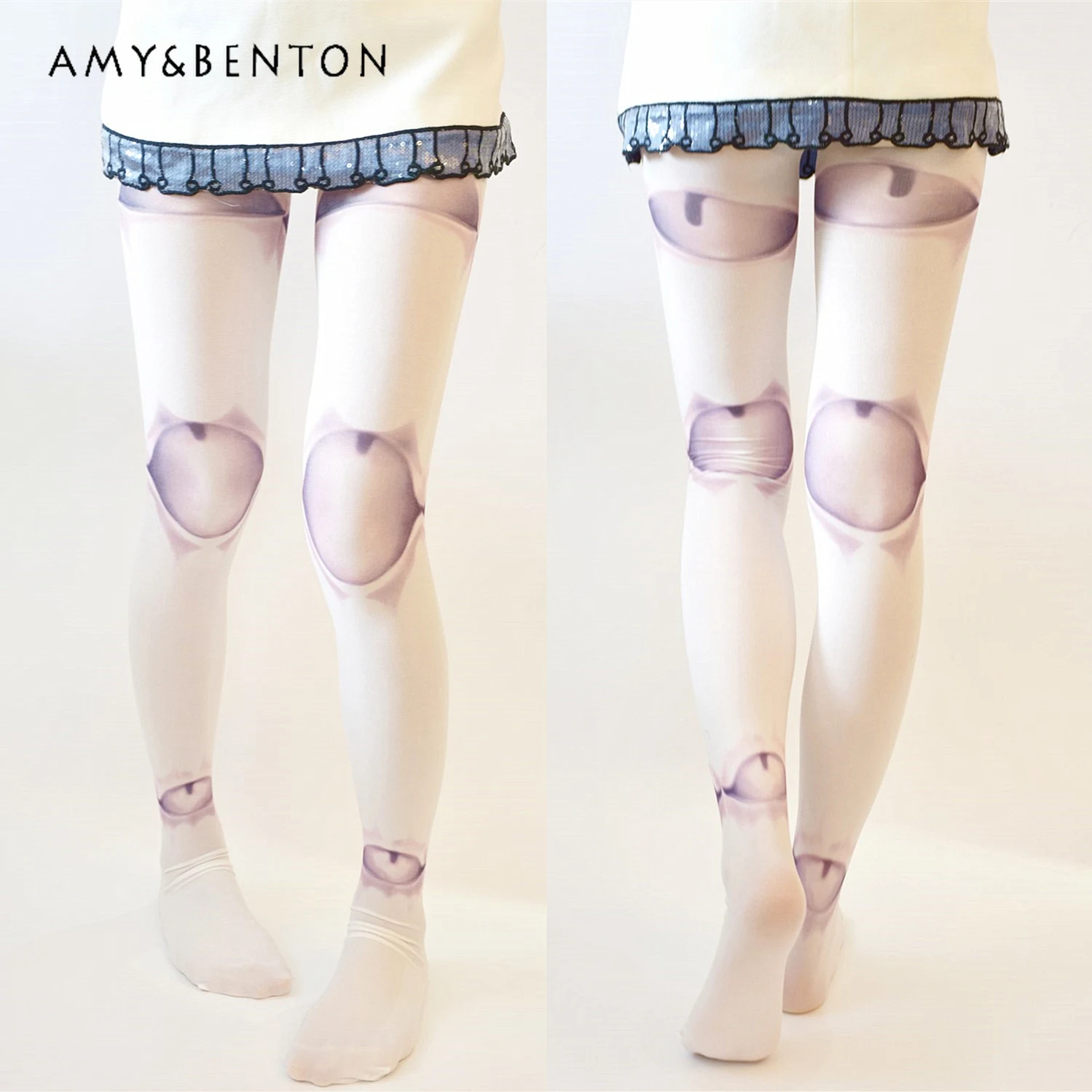 Street Retro Hot Girl Gothic Print Pantyhose Female Sexy Punk Style Slipantyhose Y2K Harajuku Thigh High Socks Cosplay Lolita