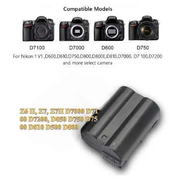 

1 шт. оригинальный аккумулятор EN-EL15C EN-EL15b емкостью 2280 мАч для камеры Nikon Z5, Z6, Z6 II, Z7, Z7II, D600, D610, D600E, D800, D800E, D810