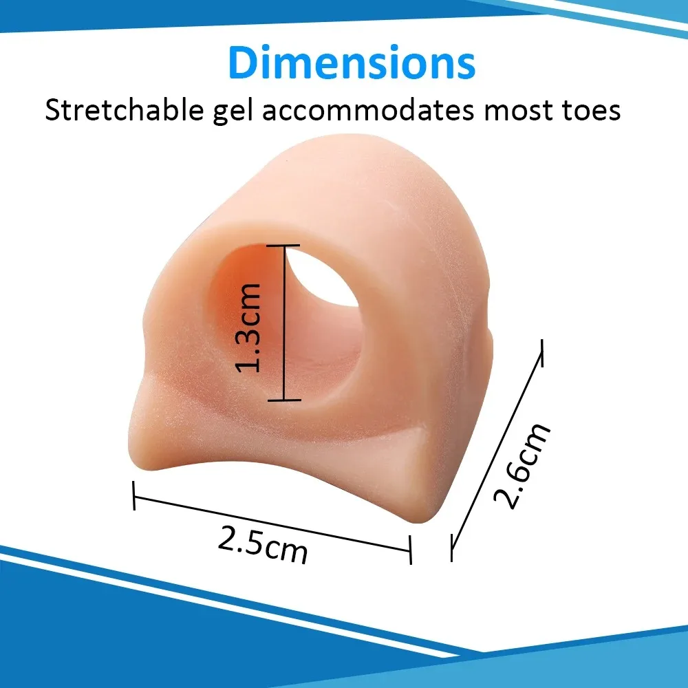 RHBJ 2/4 Stück weiche Gel-Zehenspreizer, Zehenabstandshalter, Bunion-Korrektor für überlappende Hallux-Valgus- und Hammerzehen-Fußpflegewerkzeuge – Detail 6