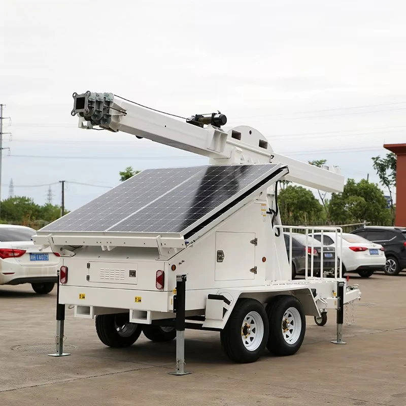 Промышленный солнечный прицеп с длительным сроком службы батареи, мобильный прицеп с солнечной энергией