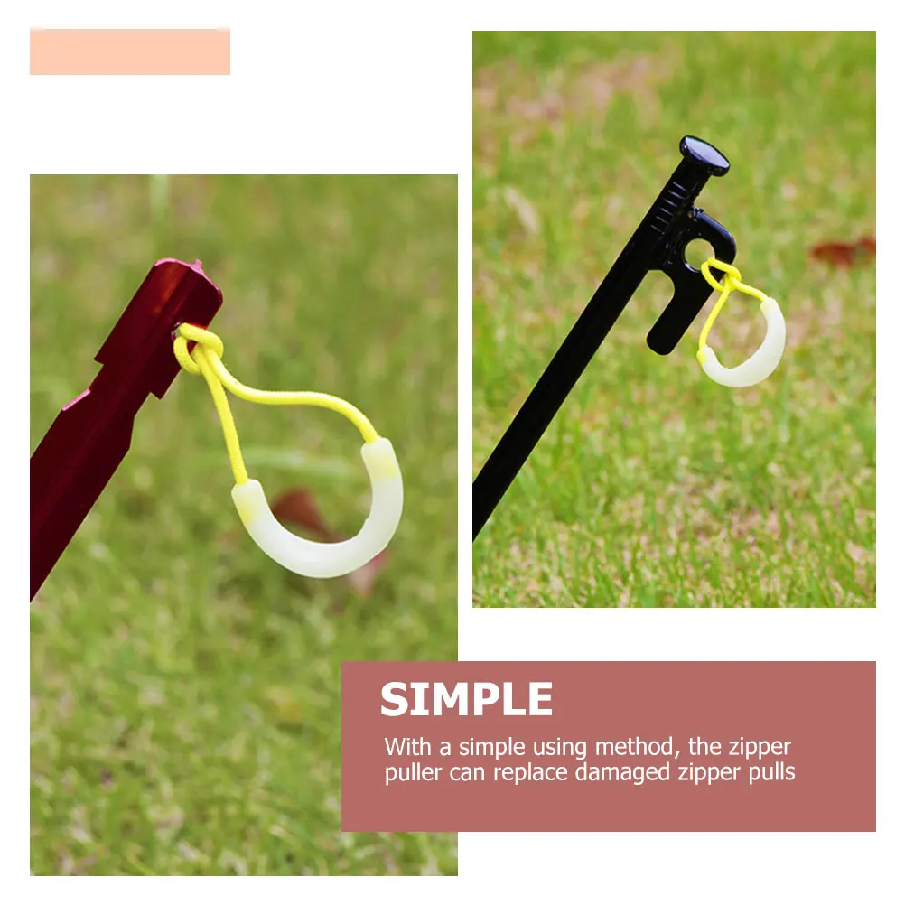 

12pcs Tent Stake Pull Rope Durable TPU Puller Outdoor Camping Gear Backpack Accessories Hiking Zipper Helper Clothing DIY