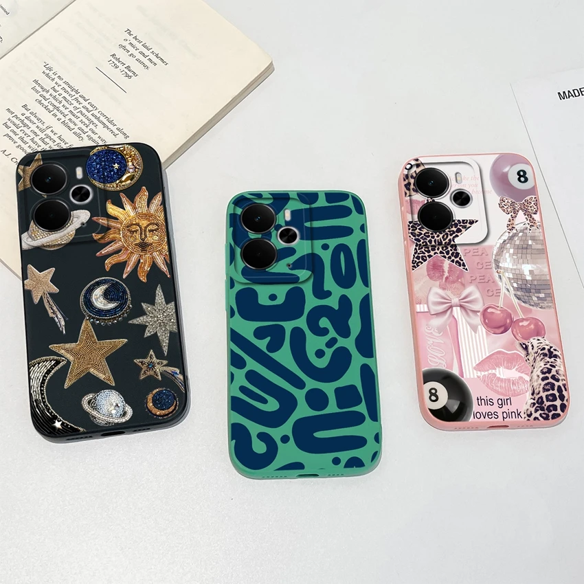 Case For Realme 14 Pro Plus 14 Pro Lite Fashion Leopard Bow Anti Slip Dustproof Advanced Phone Shell For Realme14Pro+ Soft Cover