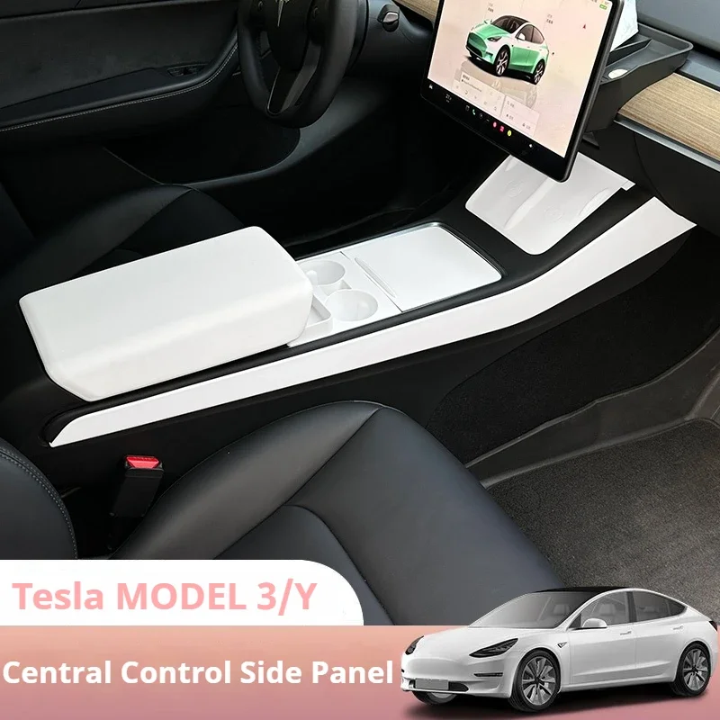 

For Tesla Model 3 Y Fashion Central Control Side Panel ABS Dashboard Cover Car Door Panel Cover Trim Car Interior Accessories