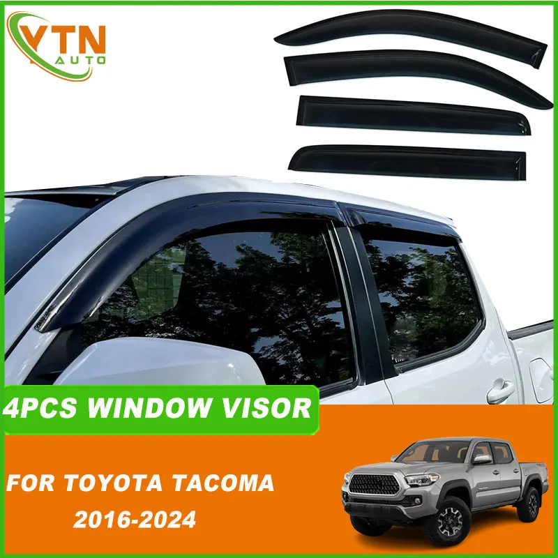 

For Toyota Tacoma 2016 2017 2018 2019 2020 2021 2022 2023 2024 Side Wind Deflector Sun Rain Ventvisor Weathershield