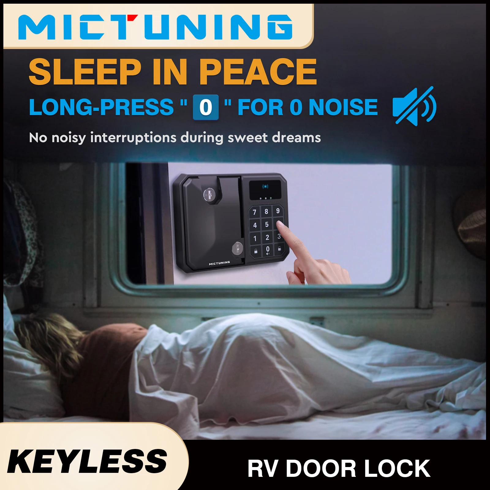 

MICTUNING Keyless RV Door Lock,Wireless Key Fob Password Keypad,Heavy Duty Steel Waterproof For Campers 5th Wheels Bumper