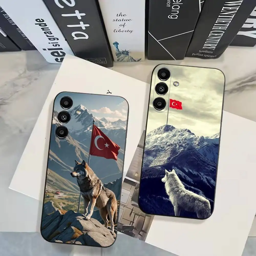 

Turk Wolf Turkey Flag Phone Case For Samsung Galaxy A20,A21s,A22,A31,A32,A52,A53,A72,73,A80 Soft Black Cover