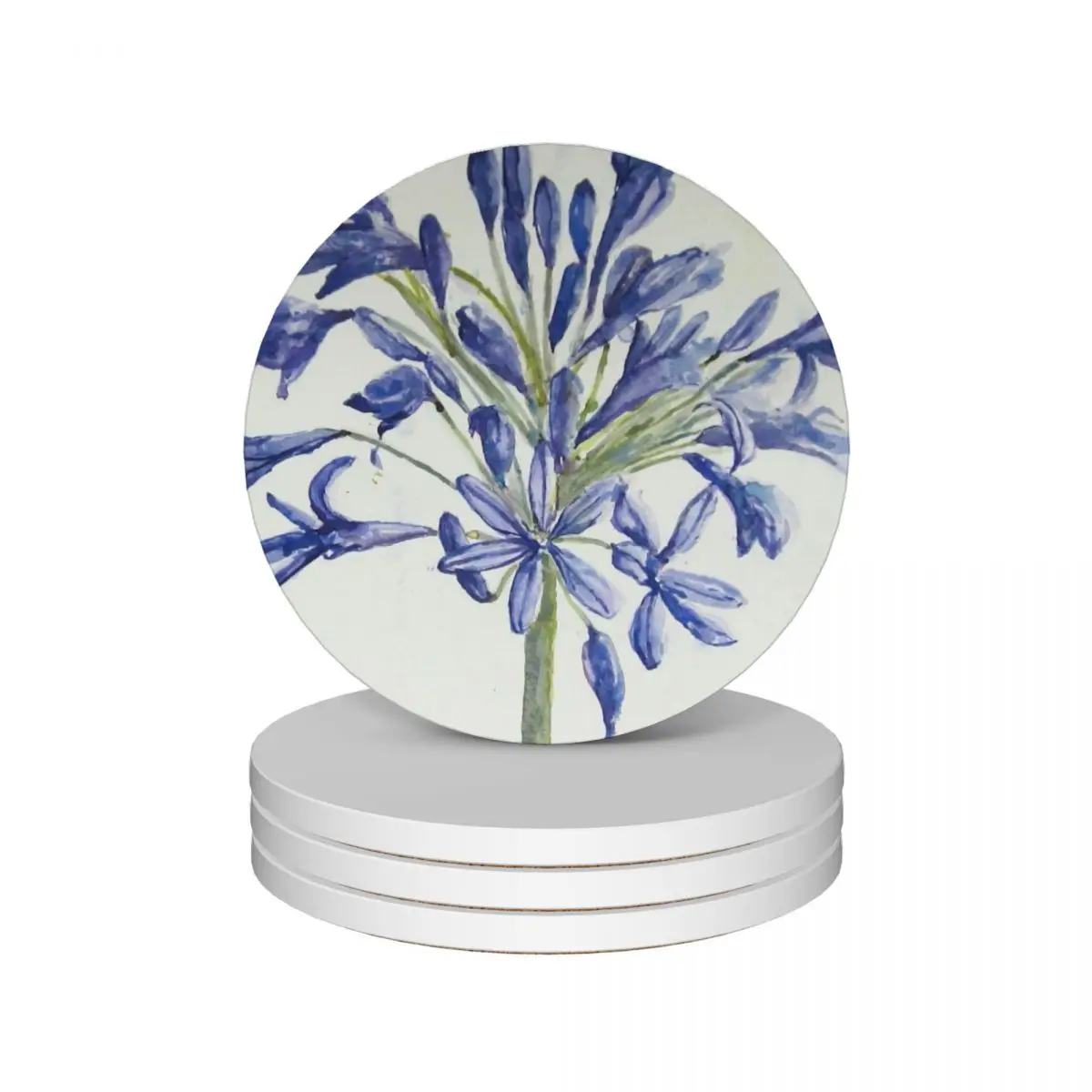 

single agapanthus Ceramic Coasters (Set of 4) christmas tea cute kitchen supplies Coasters