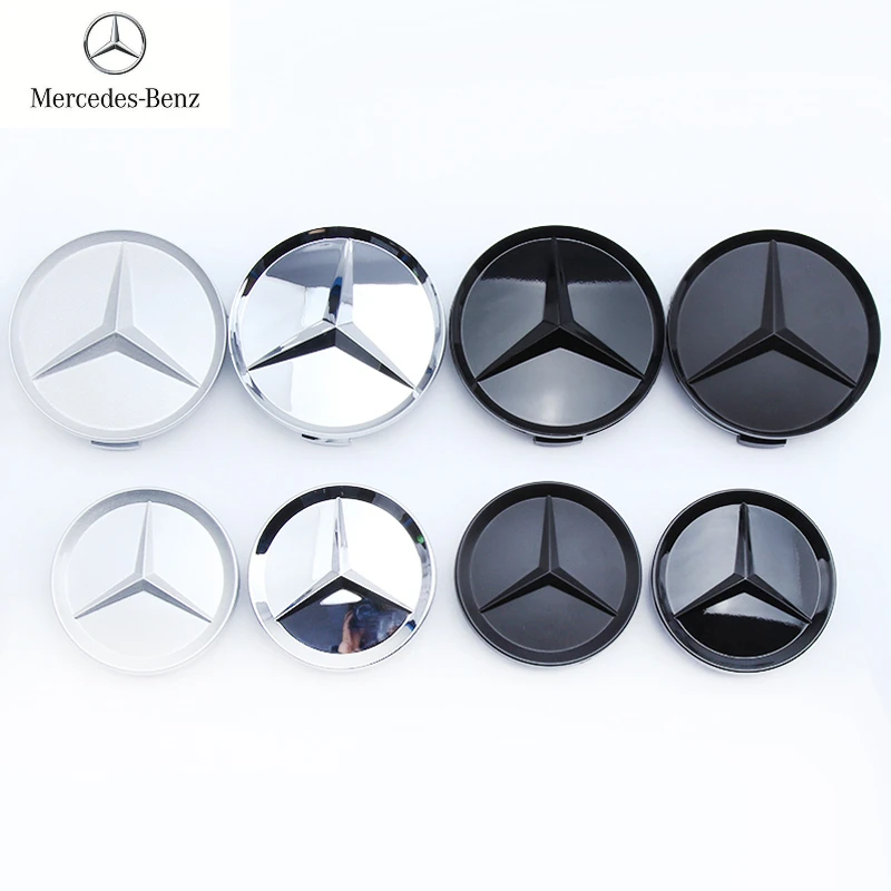 

60/75MM Integrated Black or Silver Wheel Rims Center Hub Caps Star Logo For Mercedes Benz W166 GLC/GLE-Class Auto Accessories