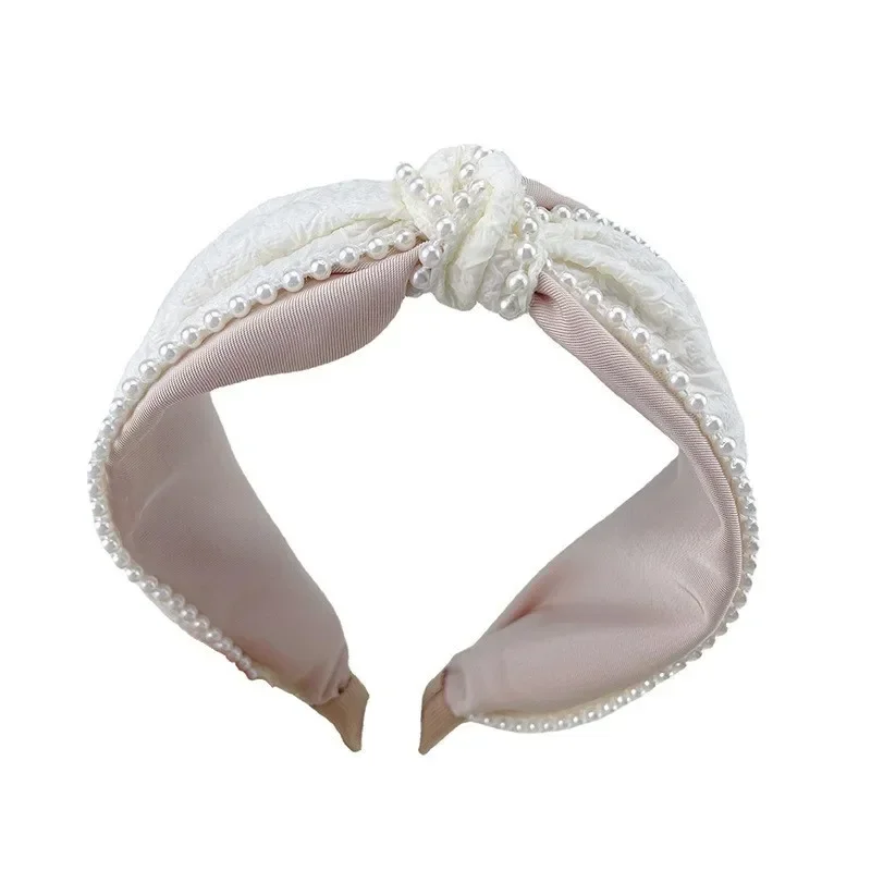 Francês Retro Branco Pérola Arco Headband para Mulheres, Headdress, Acessórios de Cabelo Doce, Moda, Venda Quente