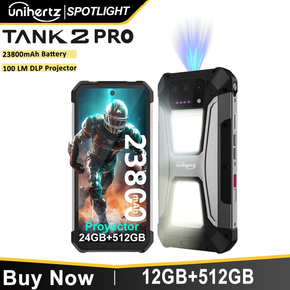 Unihertz 8849 tank 2 Pro rugged phone Android 14 24GB 512GB with 23800mAh battery superior projection 6.79 