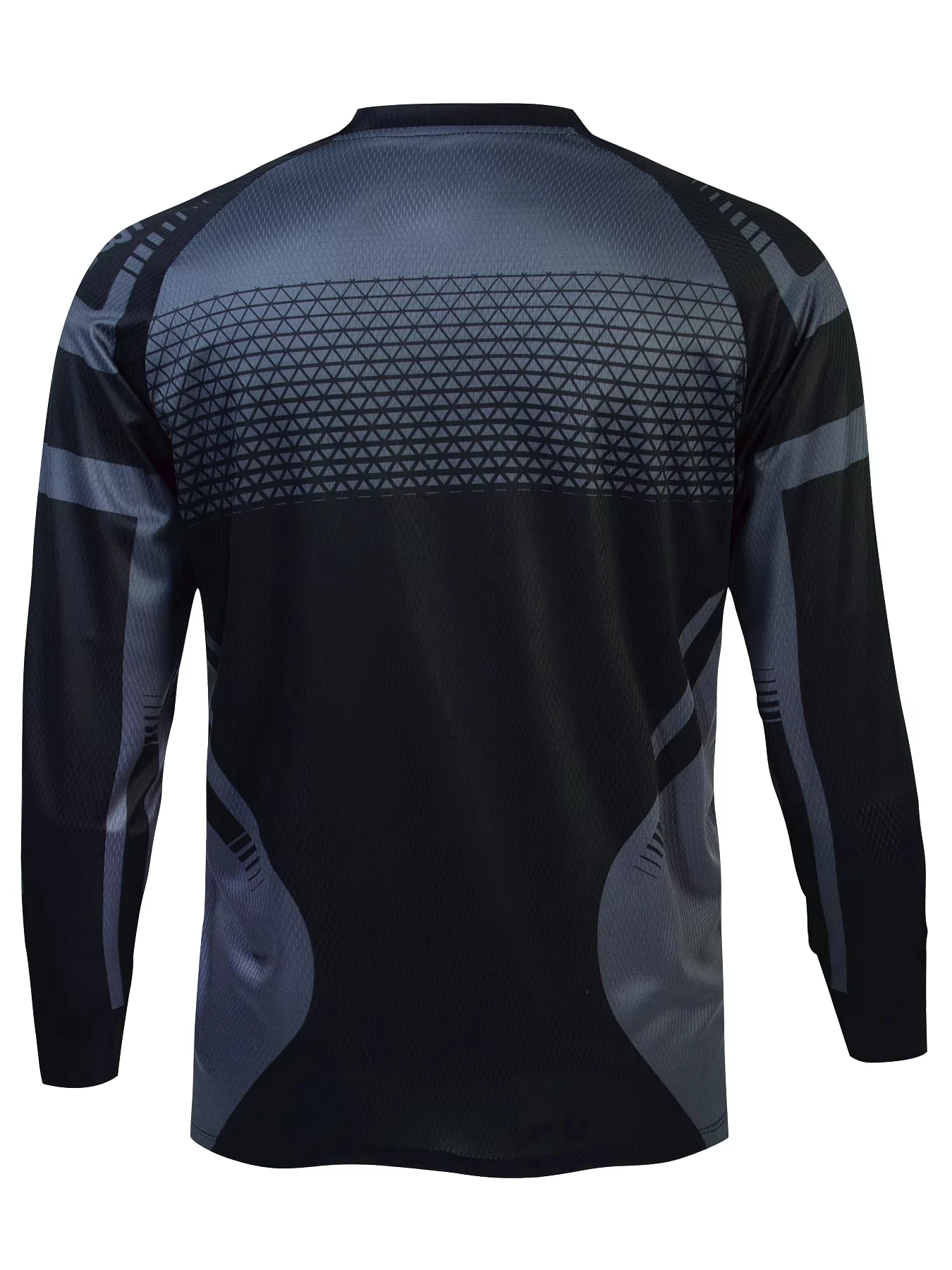 Herren MTB V-Ausschnitt Langarmtrikot mit Farbverlauf und geometrischem Druck, schnelltrocknend, Motocross-Outdoor-Reitshirt, Familien-Partnerlook-Outfits – Detail 4