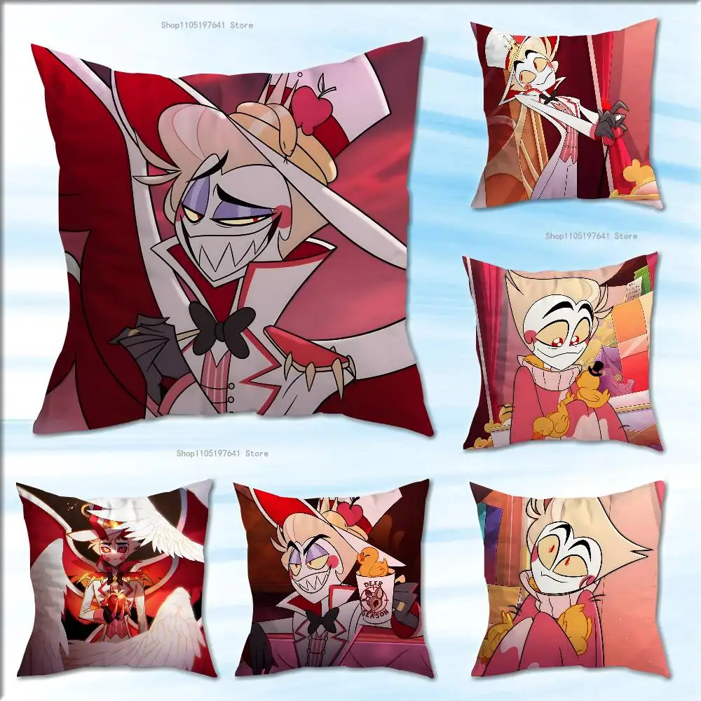 

For L-Lucifer H-HazbinS Pillow Case cute cartoon anime peripheralsBedroom Sofa Decorative Cushion Cover Soft Cushion Cover