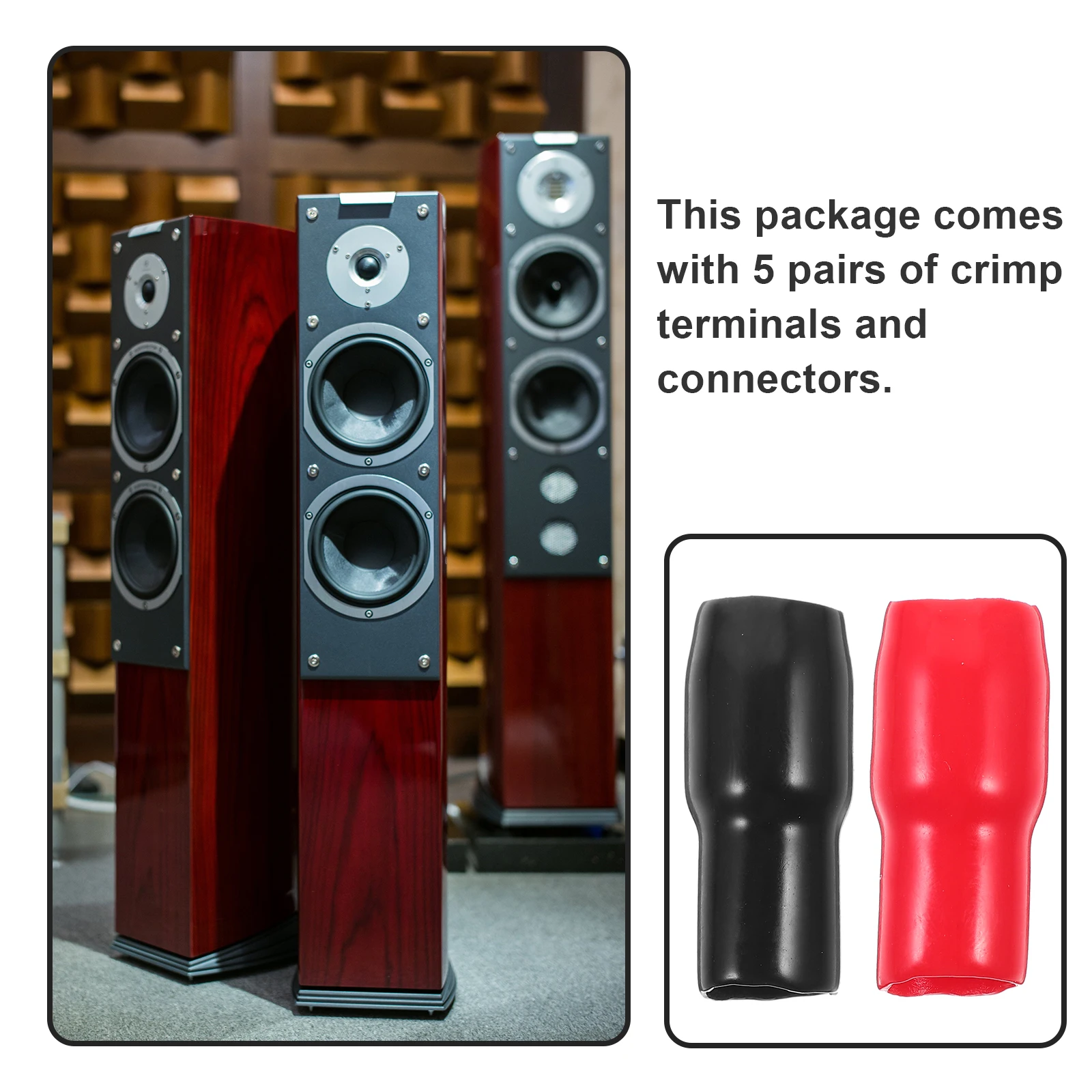 

5 Pairs Crimp Terminals Kits Spade Speaker Lug Connectors Copper 4ga Adapter Gold Plated Fork Terminal Electrical Contact