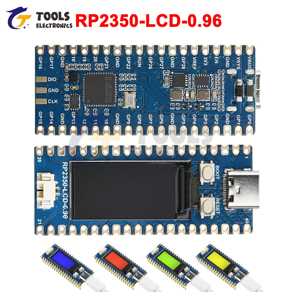 

RP2350-LCD-0.96 Microcontroller Development Board RP2350A Dual Core Dual Architecture Type-C with 0.96-Inch LCD Display Screen