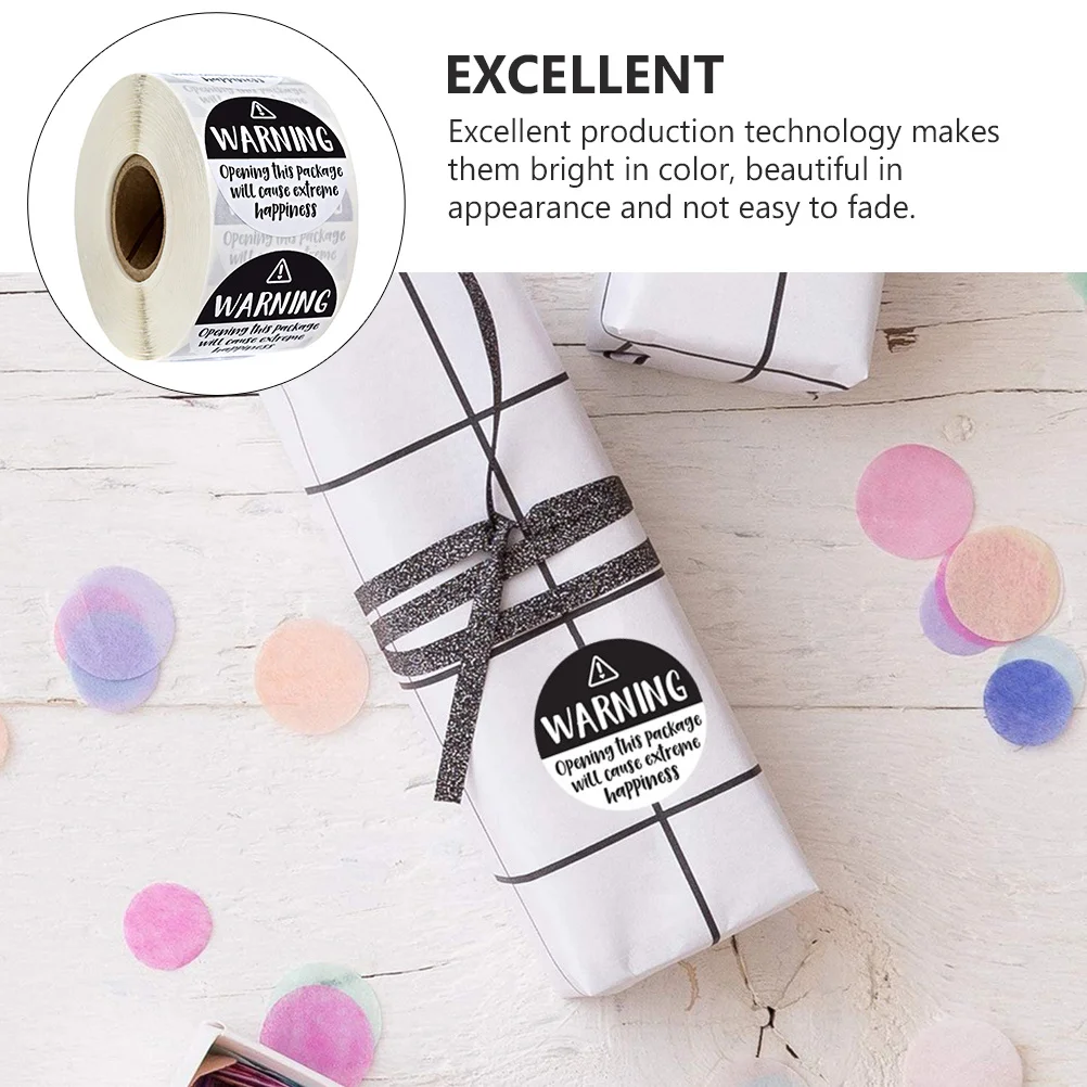 

2 Rolls New Year Stickers Black White Creative Multipurpose Label Stickers for Envelope Candy Bag DIY Sealing Sticker