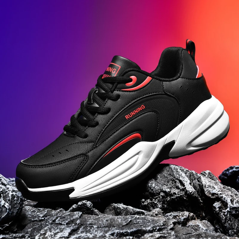 

Повседневные кроссовки, мужские противоскользящие дышащие уличные спортивные туфли, мужские прочные кроссовки на мягкой толстой подошве со шнуровкой и сеткой