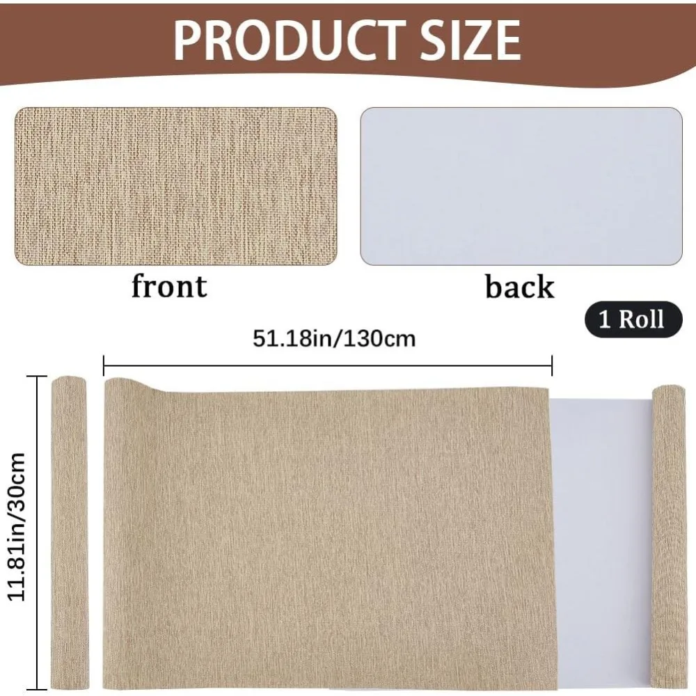 51 x 11.8 Inch Book Binding Cloth Book Cover Fabric Polyester Woven Surface Paper Backed Burlywood Bookcover for Books Album