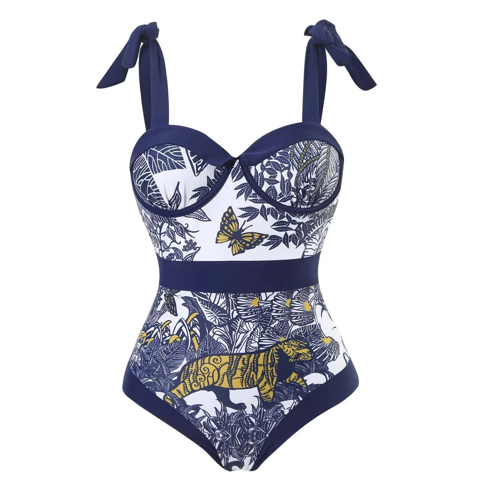 بيكيني جديد لعام 2025 قطعة واحدة ملابس سباحة نسائية للشاطئ صينية فولاذية تجمع البطن المحافظ وتبدو تنورة رقيقة ومثيرة