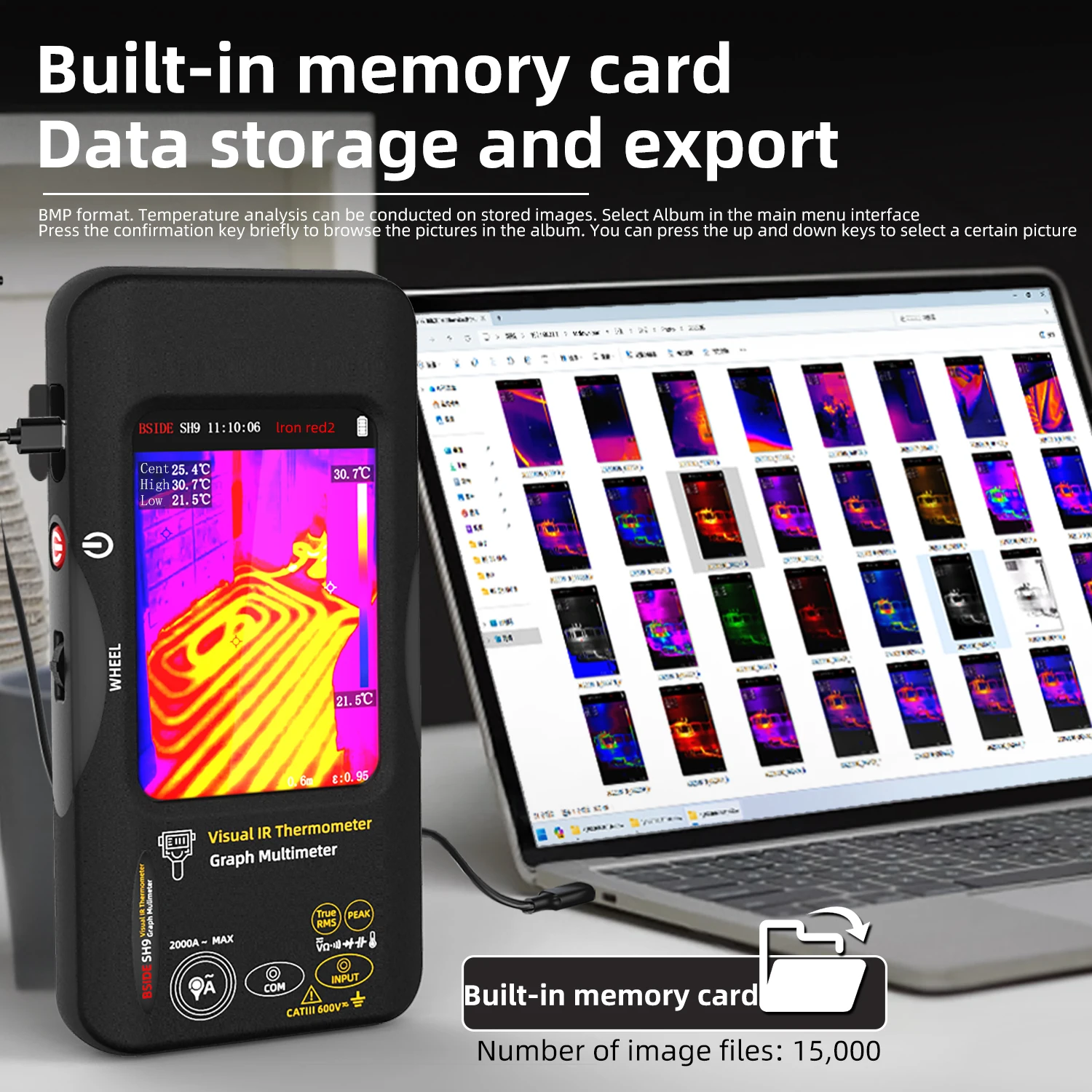 Тепловая камера BSIDE, промышленный тепловизор с печатной платой 3,98 дюйма, 20000 отсчетов, печатная плата мультиметра, проверка электрооборудования