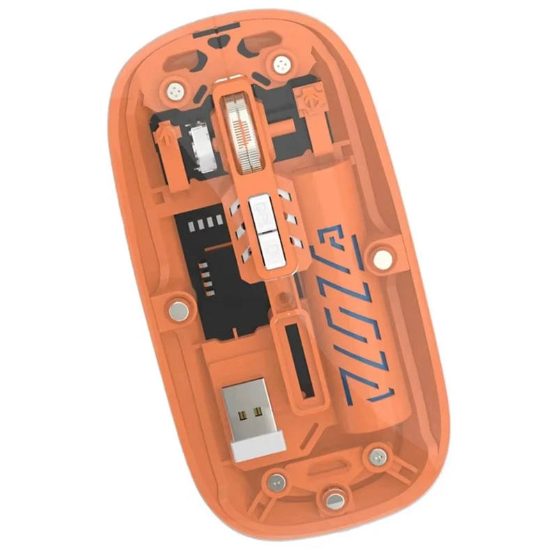 ABHU Прозрачная беспроводная мышь, двойной режим, 2,4G, Bluetooth, перезаряжаемая мышь, бесшумная беспроводная компьютерная мышь для ПК, ноутбука
