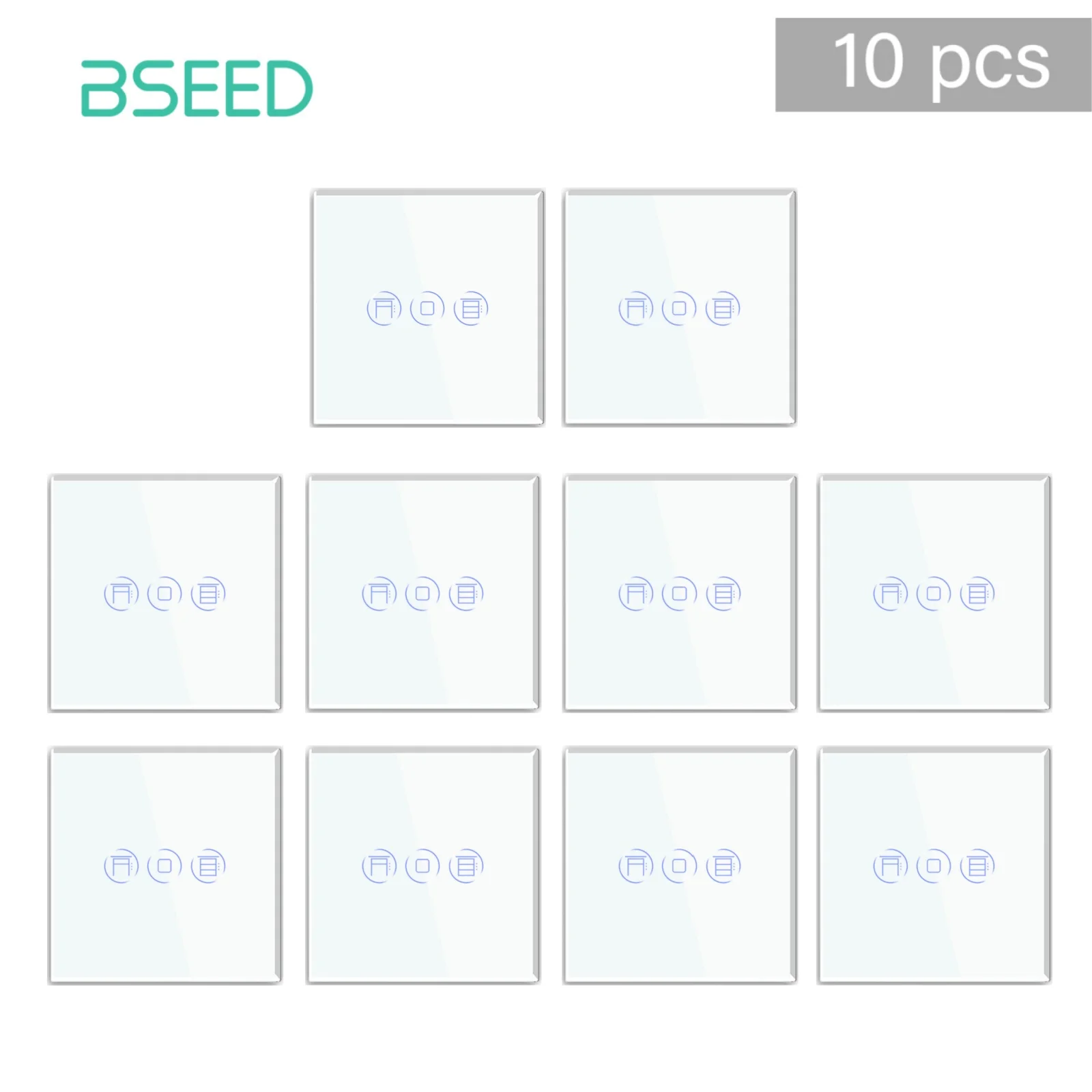 BSEED Wifi Rolluikschakelaar Slimme Blindschakelaar Kristallen Wand-aanraakschakelaars Draadloze bediening via Smart Life Tuya Alexa App