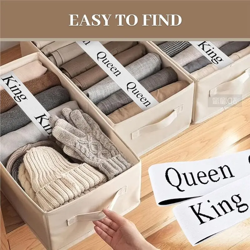 AT21-Bands Labels For Bed Sheets-20 Pieces Size Label Bands For Linen Closet Organizers And Storage