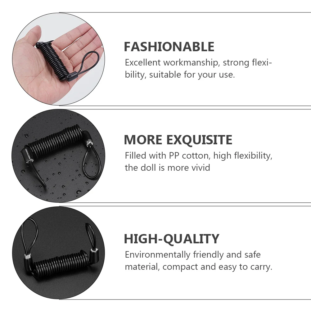 4pcs Anti Spring Rope Wire For Motorcycle Disc Brake Security Cable Durable Bike Lock Wire Reminder Lock Cable Black