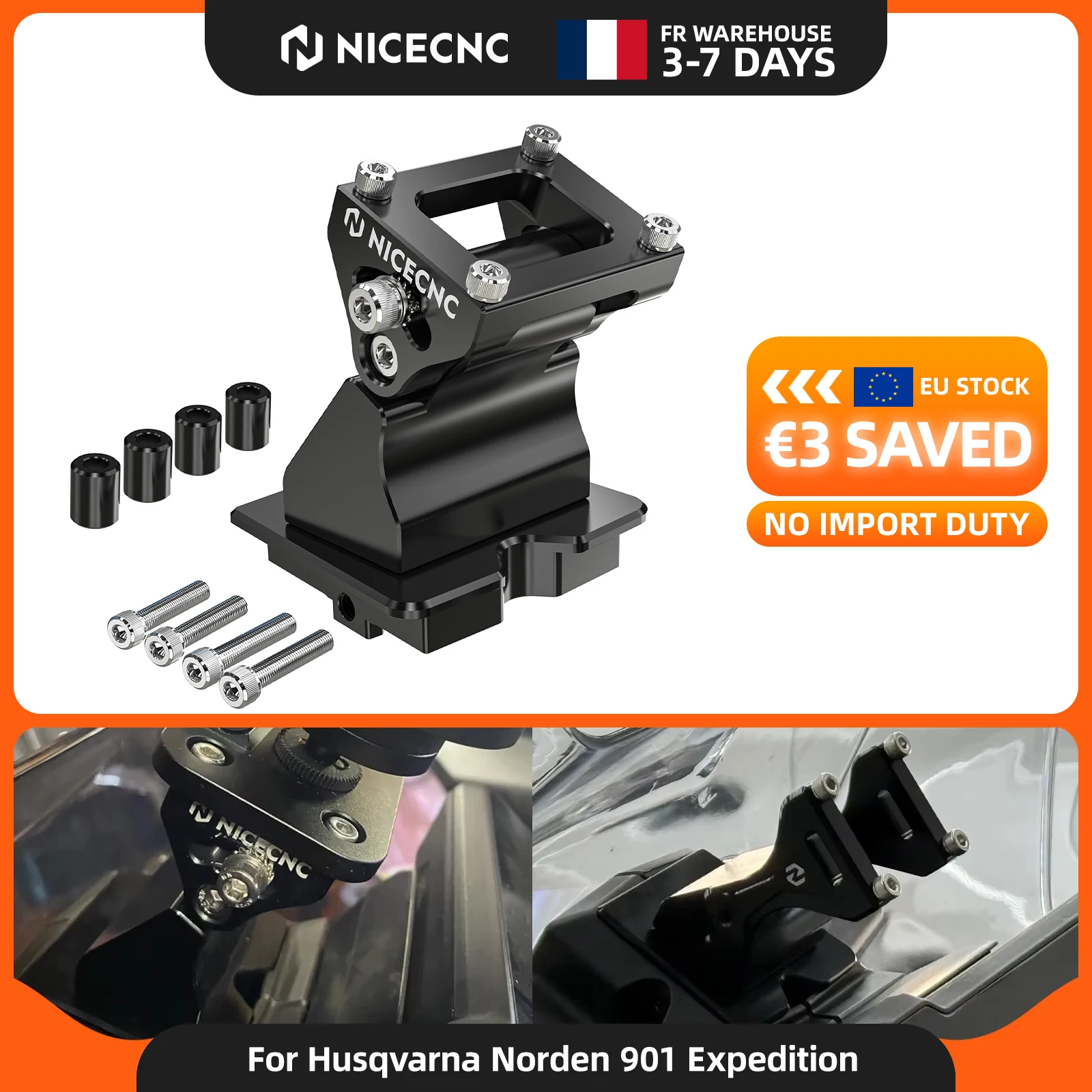 2022-2025 Supporto regolabile per GPS per Husqvarna Norden901/EXPEDITION, staffa per supporto 790 890 Adventure R/S/Rally 790 Adventure 890 Adventure R 2019-2022 KTM 390 Adventure 2020-2024