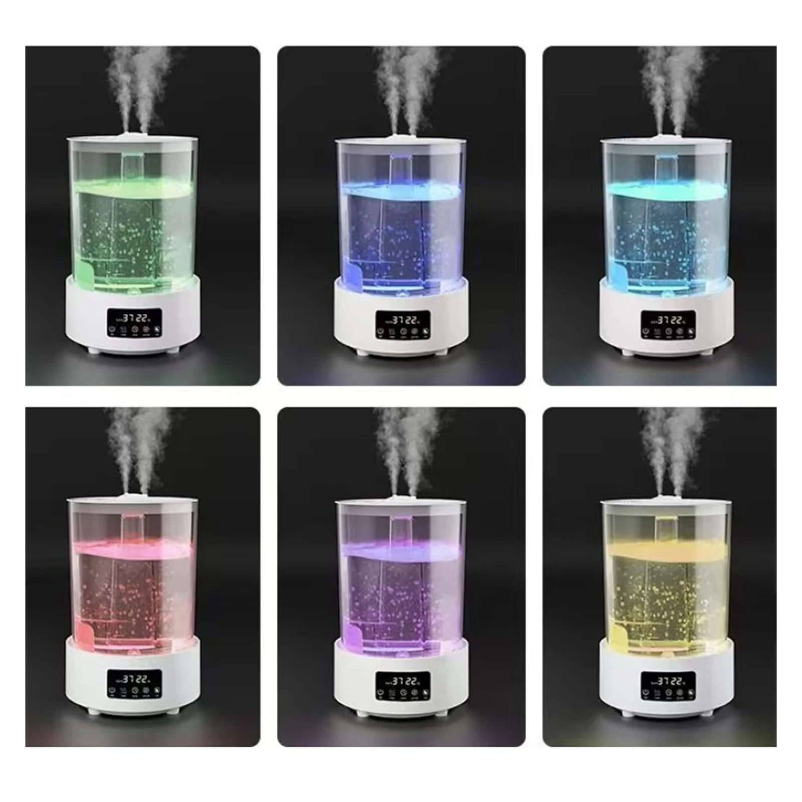 Pelembap udara kabut dingin, Meja Yoga kapasitas besar 5L dapat diatur dengan lampu malam, pelembap udara kecil untuk kamar anak-anak