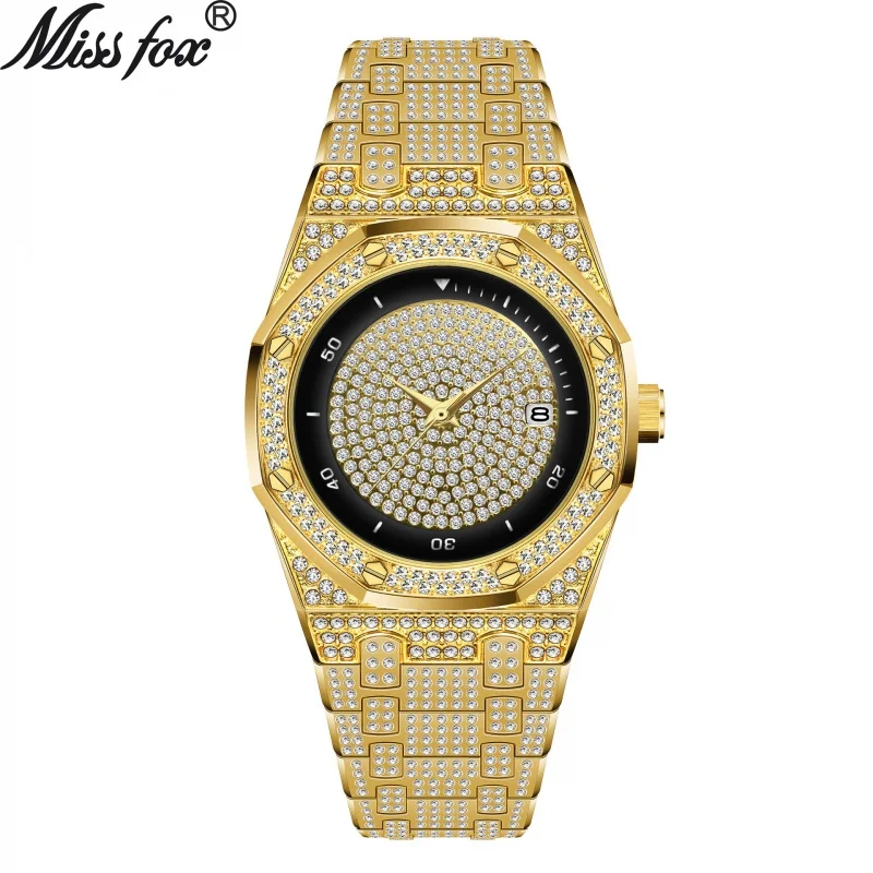 

Official brand free shippingHot High-End Full Diamond Waterproof Quartz in StockMen's Watch