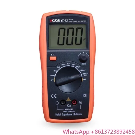 

VICTOR 6013 VC6013 3 1/2 Digital LCR Meter Capacitance Tester Diagnostic Tool Manual Range 2000 Counts Capacitor Tester 20000uF