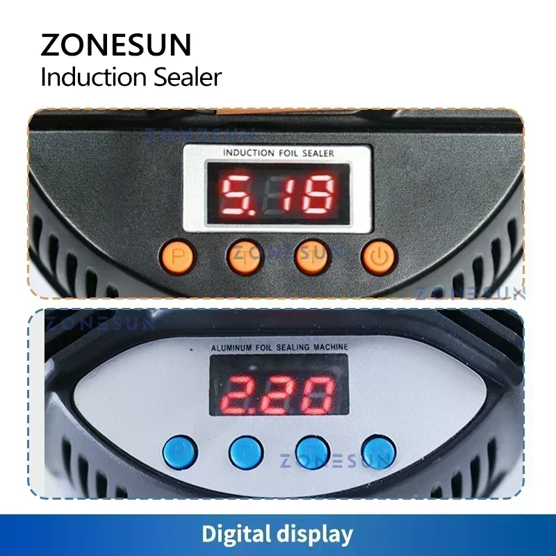 ZONESUN ZS-DL800 Handheld Induction Sealer Portable Electromagnetic Bottle Sealing Machine Aluminum Foil Lid Cap Vial Packer